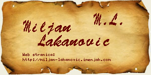 Miljan Lakanović vizit kartica